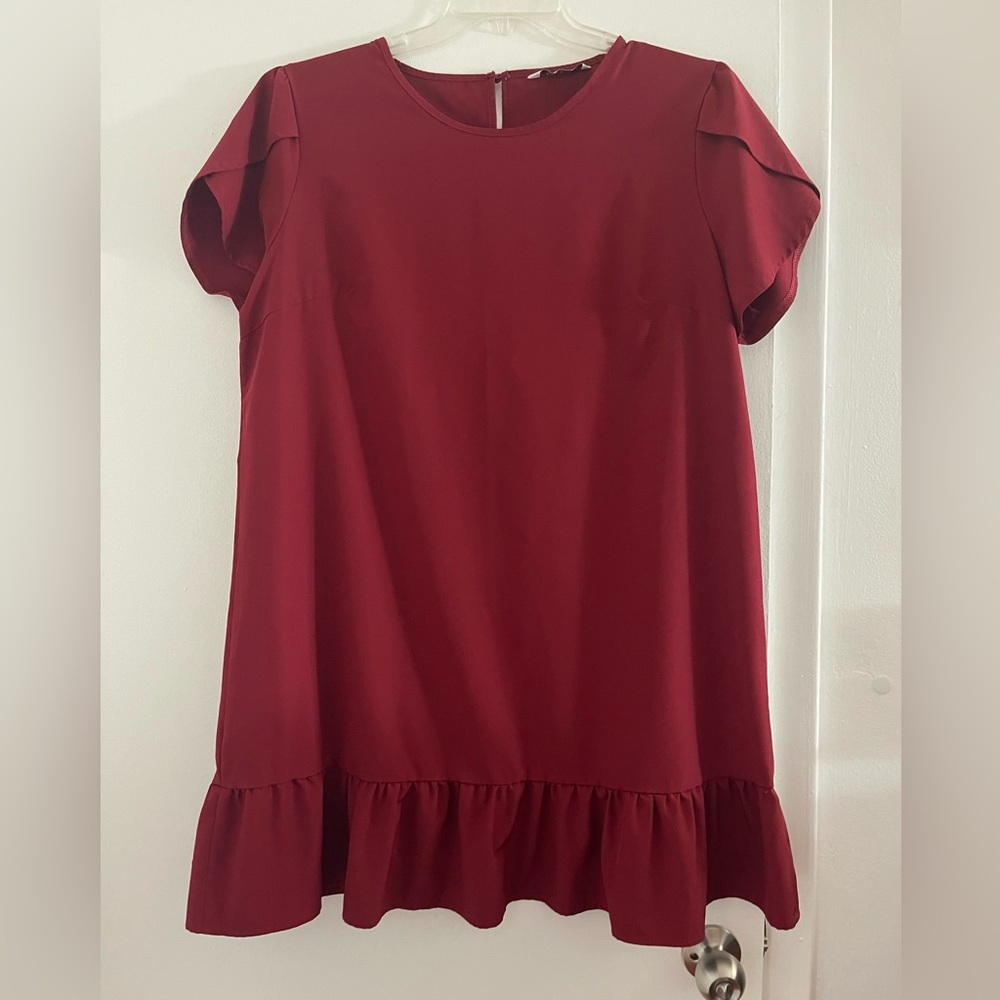 Red mini dress